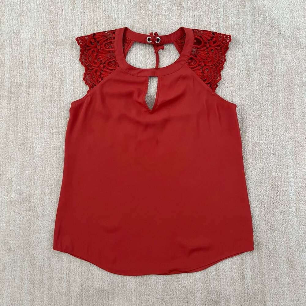 Express Lace Sleeve Low Back Flowy Boho Blouse Top XS